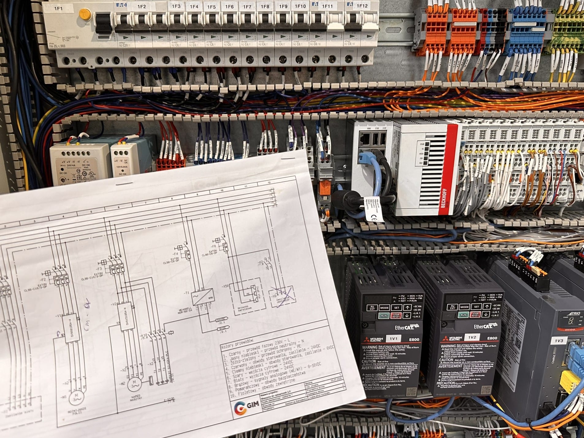 Schemat elektryczny usprawnia produkcję szafki sterowniczej