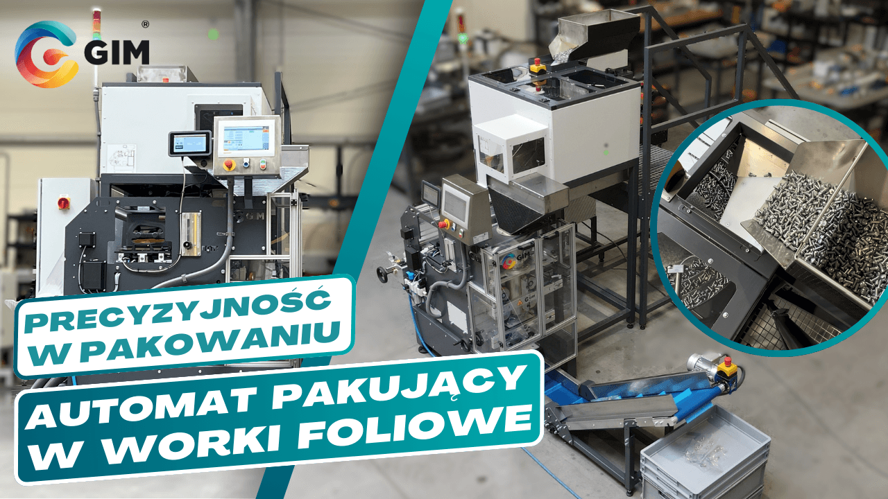 Automat pakujący w worki foliowe z podajnikiem wibracyjnym i drukarką etykiet