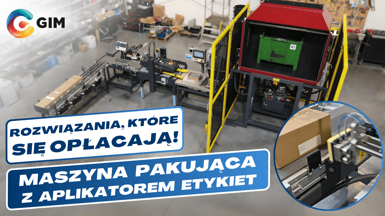 Maszyna pakująca z aplikatorem etykiet na pudełka