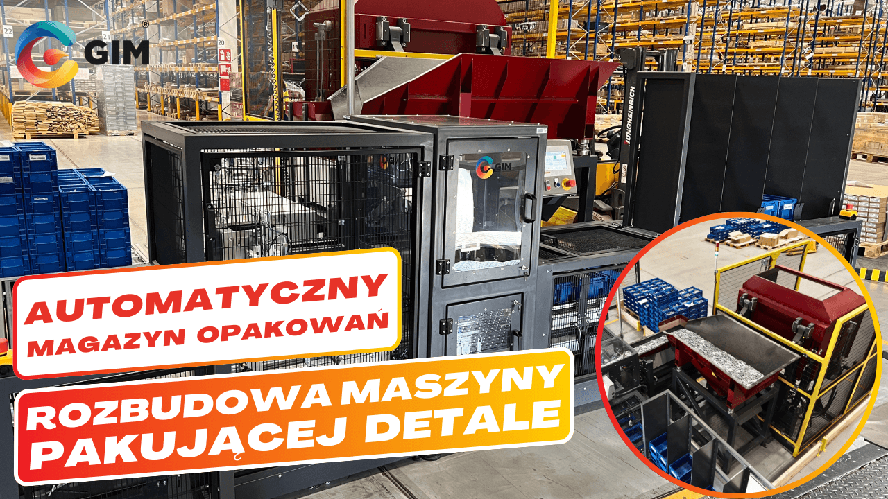 Maszyna pakująca detale na wagę z automatycznym magazynem opakowań